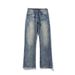 Men's Retro Flared Jeans | Lightning Wash Distressed Denim Pants | Relaxed Straight-to-Bootcut Fit For Streetwear & Casual Style_voghion.com