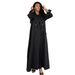 Damenbekleidung Elegantes gestreiftes Abaya-Kleid – schlichter langärmliger Kaftan mit Knopfleiste vorne für Arbeit und Reisen_voghion.com