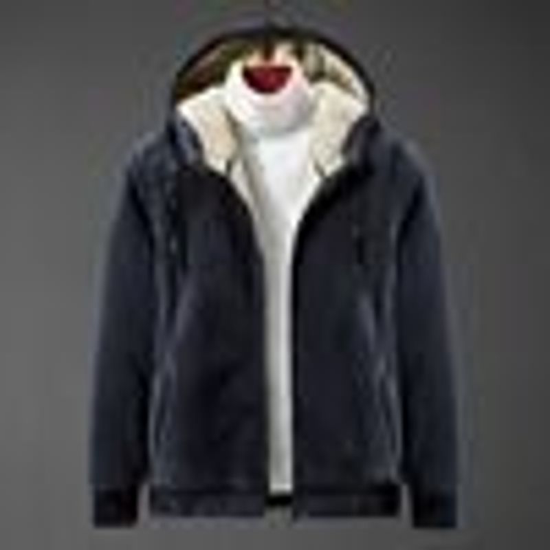 Men's Winter Silver Fox Fleece Hoodie Pants Two-piece Warm Lamb Fleece Jacket For Men_voghion.com