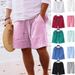Pantalones cortos de lino con cordón para hombre - Pantalones cortos cargo informales de verano para playa, viajes y actividades al aire libre - Mezcla de lino y algodón transpirable_voghion.com