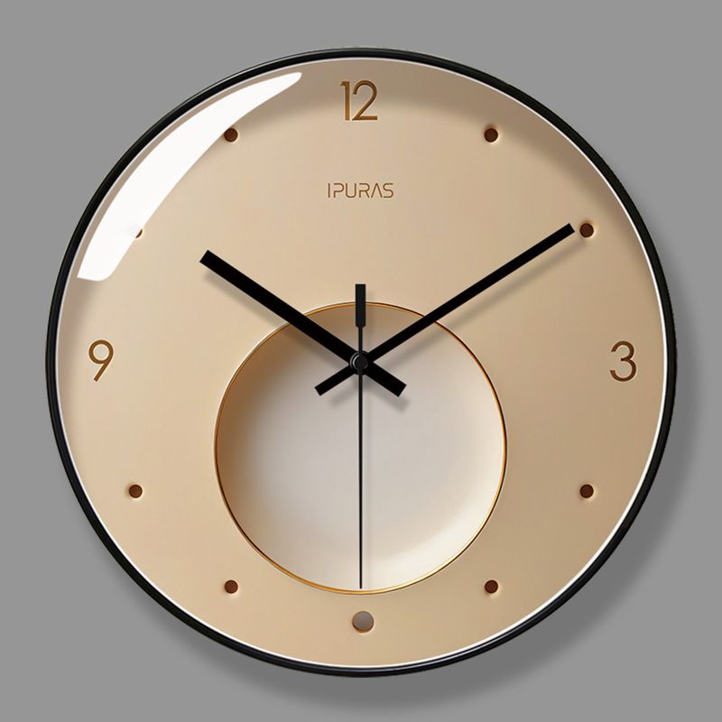 Yipula 7154 Rotondo per soggiorno, uso domestico, moda di lusso leggera, secondi continui, orologio da parete silenzioso, alla moda e_voghion.com