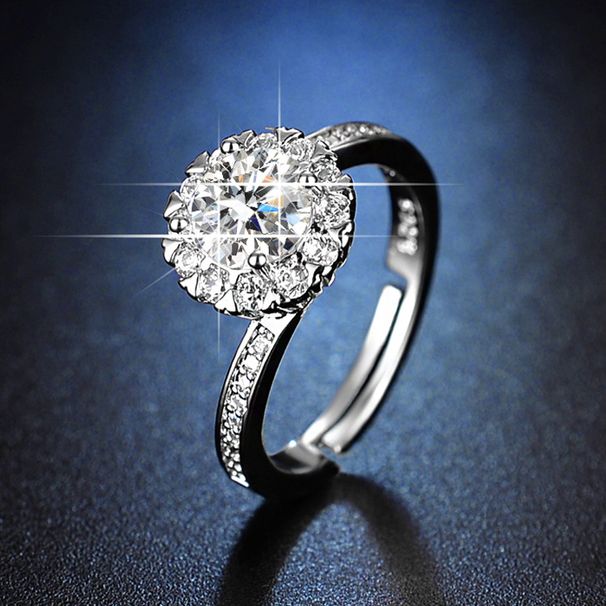 Round bag twisted small bud micro simulation one carat women's with inlaid first flower diamond ring_voghion.com
