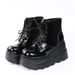 Women's Shoes autumn and winter new high top thick soled wedge heeled lace up large size Martin short boots for women_voghion.com