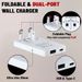 20W Ultra Slim USB-C & USB QC 3.0 Dual Port FAST Charger PD Plug Folding UK Port_voghion.com
