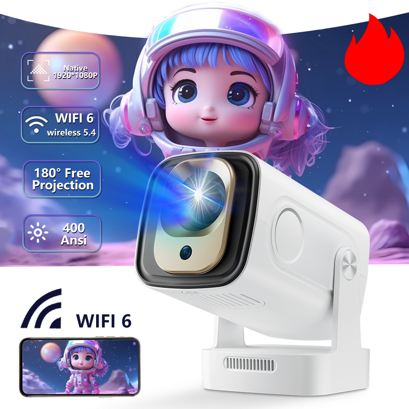 Ultra Shortthrow 4K Native 1080P Android 11 400ANSI HY260PRO Wifi6 BT5.4 Home Cinema Office Portable Projector Casting_voghion.com