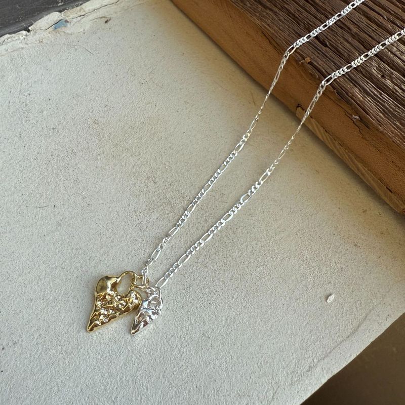 Stile del blogger: Cuore geometrico color oro e argento, personalità ins, senso del design, versatile, a forma di cuore_voghion.com