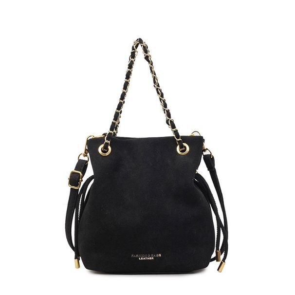 Korean Niche Drawstring Bucket For Women 2025 Autumn New Versatile Matte Stylish Chain Crossbody Bag_voghion.com