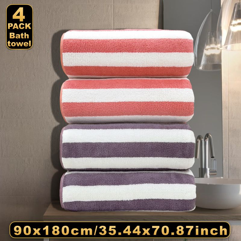 Bath Towel Autumn And Winter New Coral Fleece Enlarged Bath Towel Three Piece Set Adult Bath Large Bath Towel_voghion.com