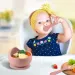 BPA-fri silikon Bebismatningsset Sugskål Mattallrik Halmkopp Skedgafflar för barn Babyservis Barnrätter_voghion.com