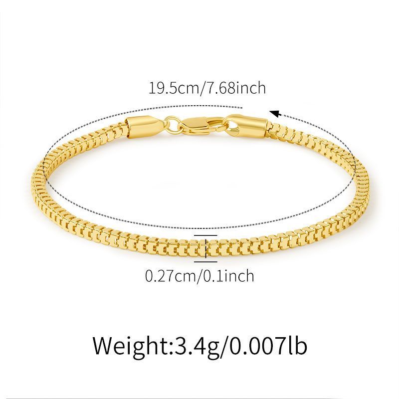 Bracciale semplice INS placcato in rame, oro vero 14 carati, personalità hiphop, gioielli coordinati per le mani_voghion.com