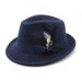 2023 New small top feather felt men's jazz soft woolen hat_voghion.com