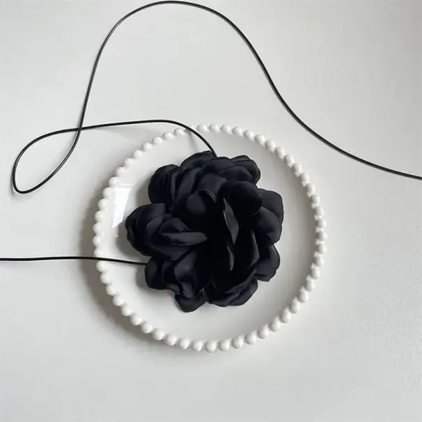 Moda con lunga corda regolabile grande wer romantico rosa collana girocollo stile francese accessori per il collo_voghion.com