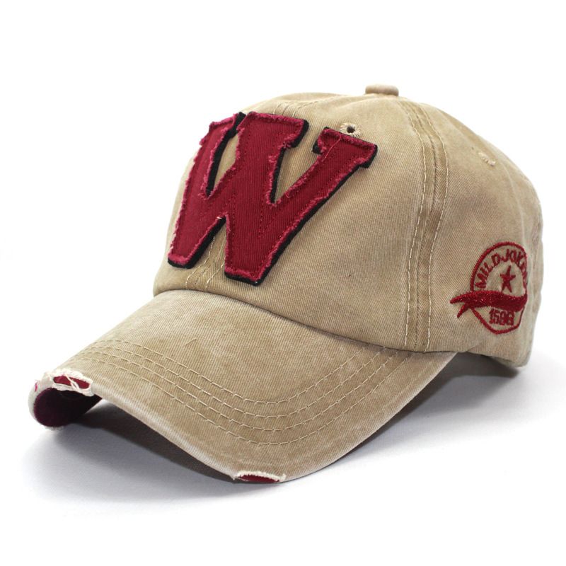Cotton Embroidery Letter W Baseball Cap Snapback Caps Bone Distressed Wearing Fitted Hat For Men Custom Hats_voghion.com