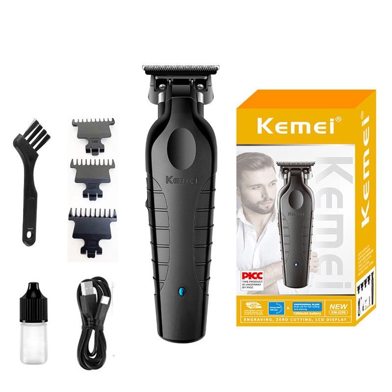 Komei KM-2299 elektrinės stūmimo žirklės USB įkišamos alyvos galvutės graviravimas, itin ilgas baterijos veikimo laikas, būtinos elektrinės stūmimo žirklės namų kirpykloms_voghion.com