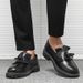 Unschlagbare Qualität: Loafer im Liusu Academy-Stil, vielseitige Freizeitschuhe aus Leder für Herren, schwarze Martin-Schuhe mit einem Fuß_voghion.com