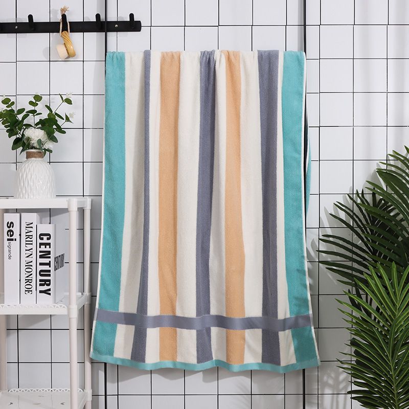 ​Hochwertiges Strandtuch mit Streifen – ultraweich und super saugfähig (80 x 160 cm, große Größe, 500 g, schwer, Unisex, für Erwachsene, für Pool, Fitnessstudio und Reisen)_voghion.com