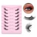 Falsche Wimpern, neue halbe schräge Wimpern im Fuchs-Stil, 7 Paar, dicke, gewellte Wimpern am Augenende, verlängernde Wimpern, falsche Wimpern_voghion.com