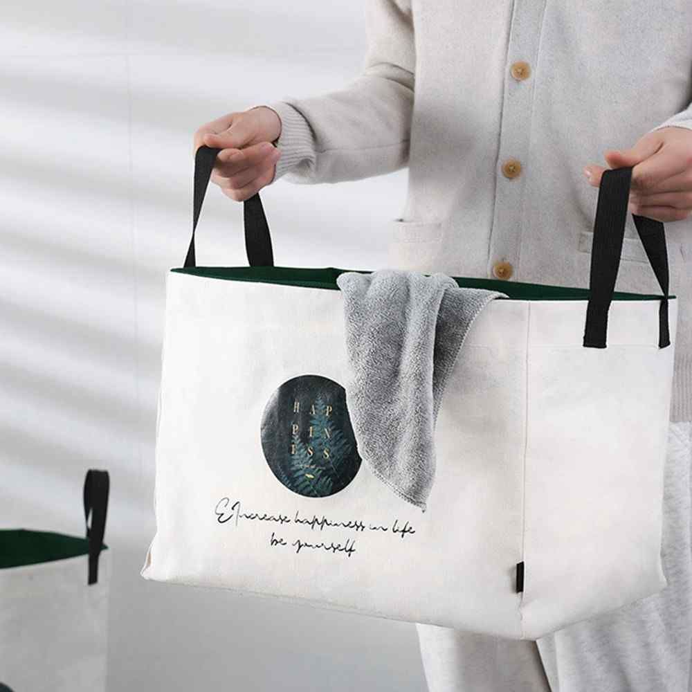 Großer, faltbarer Wäschekorb mit Aufdruck, wasserdicht, zusammenklappbar, ideal als Wäschesortierer für Zuhause_voghion.com