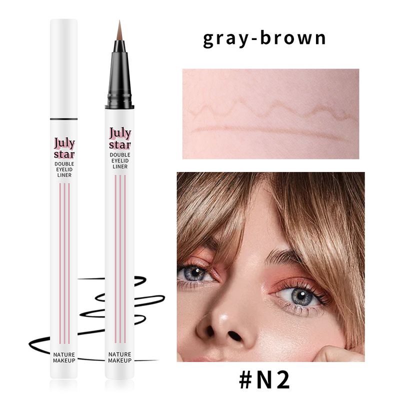 Julystar wasserfester, schnelltrocknender brauner Eyeliner-Stift – wischfester, natürlicher, langanhaltender Eyeliner für präzises Augen-Make-up_voghion.com
