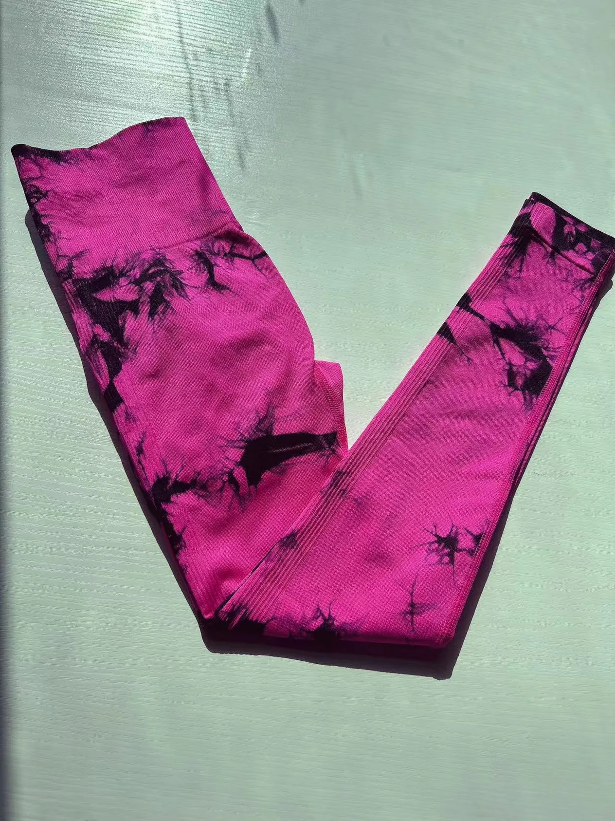 Women's Clothing tie dyed yoga pants tie dyed fitness pants women's high waist beautiful buttocks sports pants peach yoga pants_voghion.com