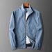 Men's Lightweight Jacket Slim Fit Stand Collar Casual Windbreaker With Multiple Pockets For Spring & Autumn_voghion.com