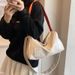 2024 New Fashionable Large Capacity Toast Pillow Bag Color Contrasting Trendy Wide Shoulder Strap Crossbody Bag_voghion.com
