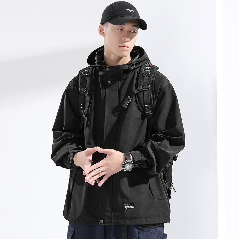 QFV507045555501<2 Men's Jacket 3-in-1 Windproof Large Size Spring Autumn Cotton Coat Winter Fleece Thickened Trendy Wholesale_voghion.com