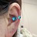 Blue Titanium Steel Bone 1.2mm Thick Ear Helix Stud Non-Fading Rhinestone Combination Earrings New Style_voghion.com