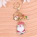 Portachiavi con ciondolo a forma di pupazzo di neve e Babbo Natale_voghion.com