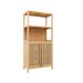 Bamboo Storage Cabinet, Freestanding Bathroom Cabinet With 2 Doors, Floor Cabinet Organizer For Living Room, Kitchen, Entryway_voghion.com