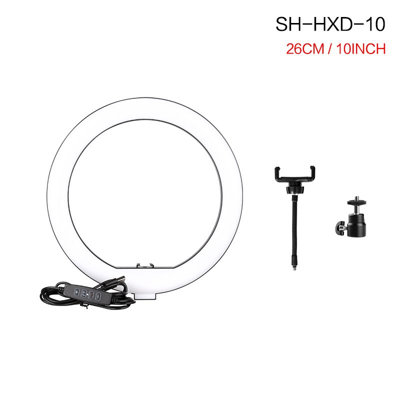 10inch Mini Selfie LED Video Ring Light Lamp With Table Tripod For YouTube Phone Live Photo Photography Studio_voghion.com