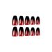 Wearing Red Nail Polish and Black French Style Nail Stickers with Detachable Nail Patches_voghion.com