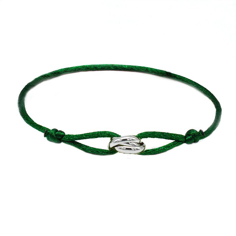 Designer Hand Woven Couple Stainless Steel DIY Bracelet With Three Color And Three Ring Adjustable Bracelet, Women's Fashionable Jewelry Accessories_voghion.com