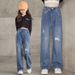 2022 New Collection Girls' Cowboy Wide Leg Middle Large Women's Pants Spring and Autumn Korean Style Children's Clothing_voghion.com