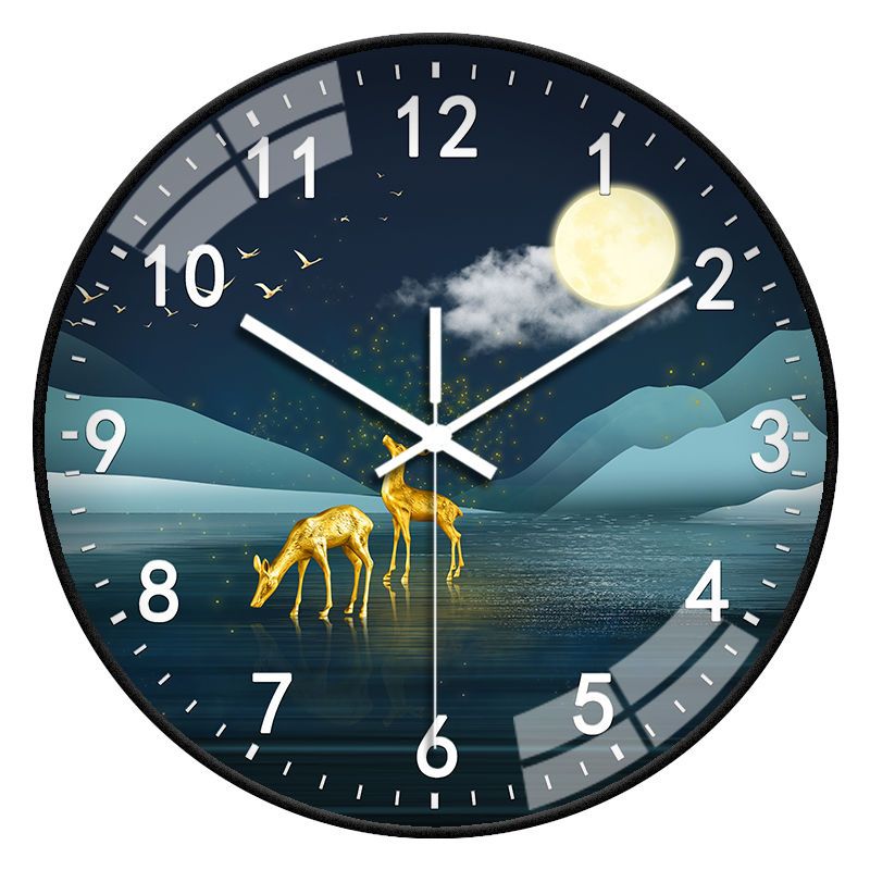 Nordic Wall Modern Simple Creative Elegant Small Deer Fashion Home Clock_voghion.com