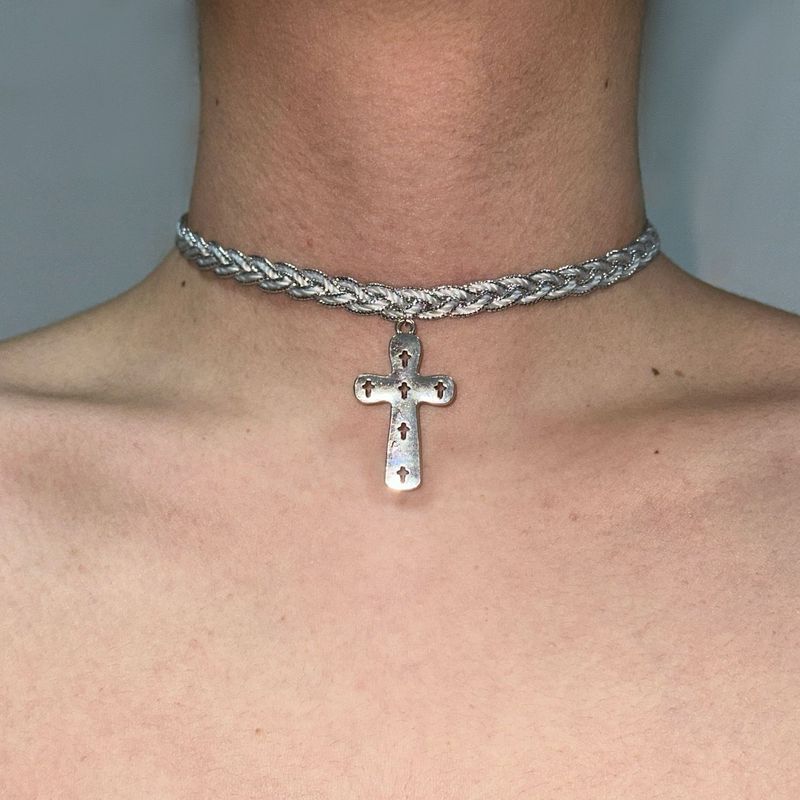 Cross Pendant Cuban Chain High-end Niche Simple Elegant Versatile Personality Necklace Jewelry_voghion.com