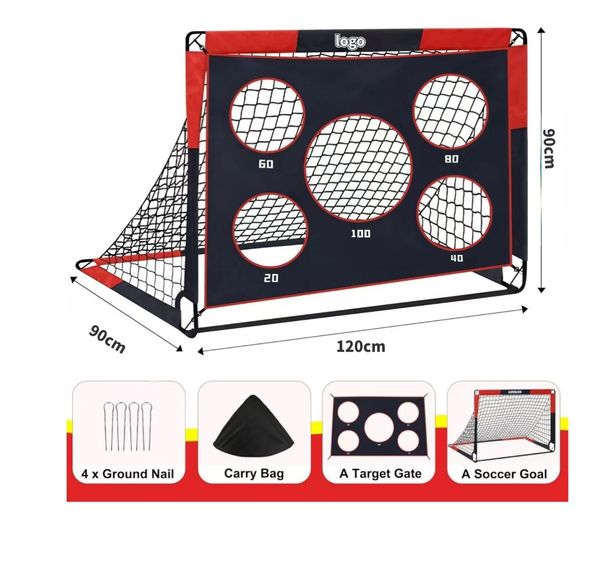 2-w-1 przenośna bramka do piłki nożnej z odłączaną siatką - bramka treningowa do piłki nożnej z tkaniny Oxford 420D_voghion.com