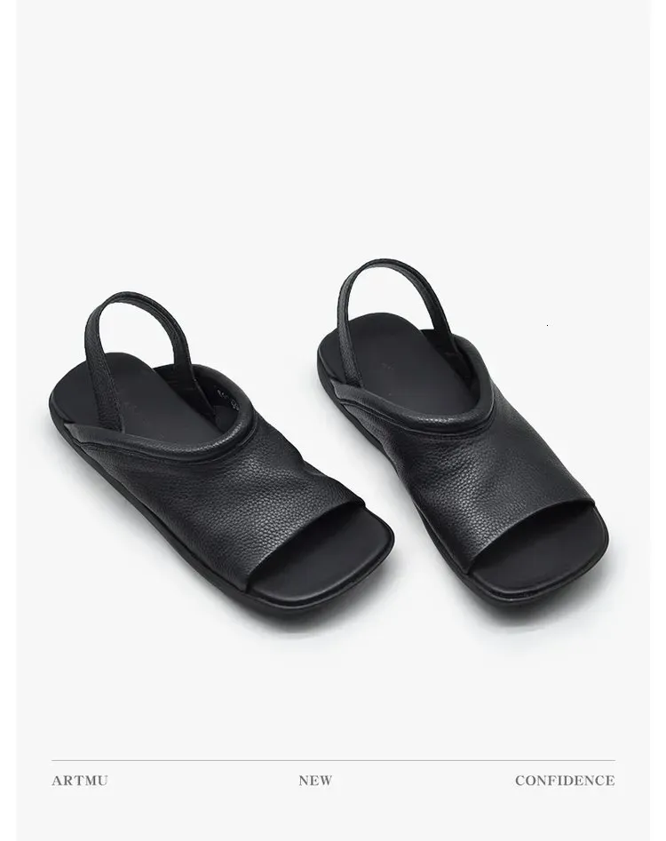 French Style Simple Versatile Sandal Lazy Vacation Casual Wide Roman Strap Flat Soft Sole Sandals For Women Summer_voghion.com