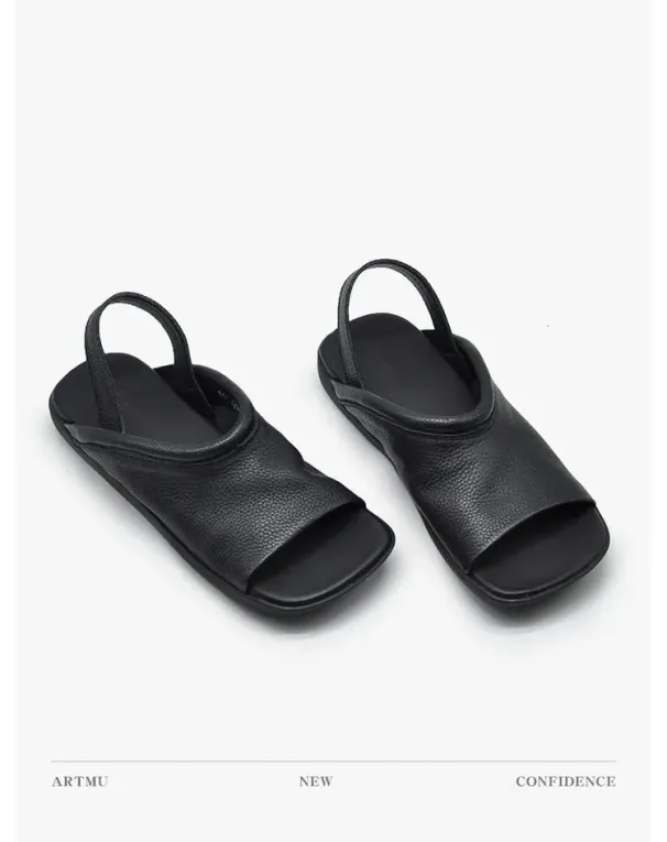 French Style Simple Versatile Sandal Lazy Vacation Casual Wide Roman Strap Flat Soft Sole Sandals For Women Summer_voghion.com