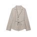 GraceChic 2025 Novo Conjunto Feminino Slim Listrado com Blazer e Shorts Curtos com Cinto de Amarrar Y13-21015_voghion.com