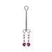 Bijoux De Cli Double Loop with Heart Charm & Fuchsia Beads_voghion.com