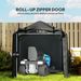 Garden Tool Storage Shed With Roll-up Zipper Door, Black_voghion.com