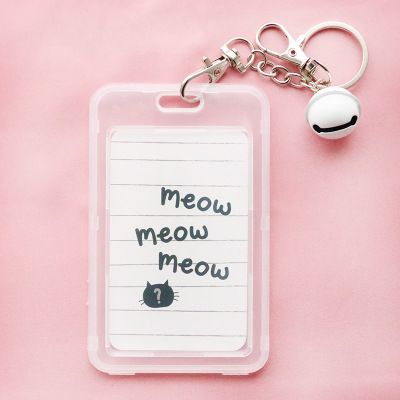 Transparent Card Holder Hard Student Card Holder Keychain Big Bell Student Access Control Bus Bus Protection Set Certificate Set_voghion.com