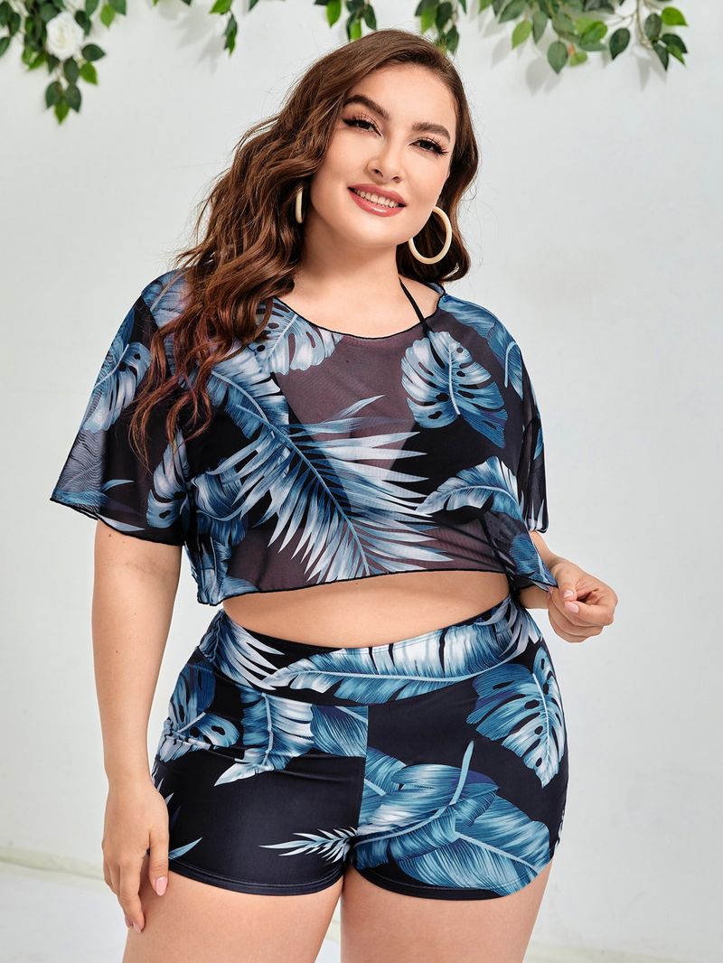 Naisten kolmiosainen bikini, suurikokoinen naisten uimapuku_voghion.com