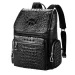 Classic Mens Top Layer Leather Computer Backpack Large Capacity Business Travel Bag 251030_voghion.com