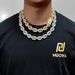 Men And Women's Jewelry 16mm Cuban Link Chain With Zirconia Pig Nose Pendant - Hip Hop Style Unisex Necklace And Bracelet Set_voghion.com