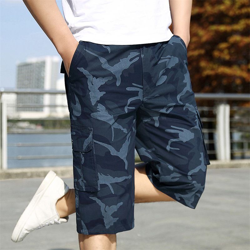 Pantaloni Capri multitasche da uomo estivi, nuovi, taglie forti, cargo mimetici, vestibilità ampia_voghion.com