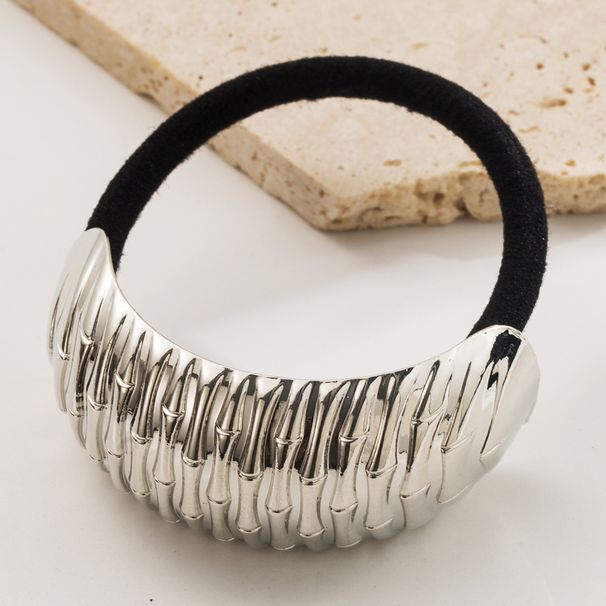 Koreaanse versie Minimalistische coole stijl Modieuze metalen hoofdband met hoge elasticiteit en onbreekbaar touw, veelzijdig_voghion.com