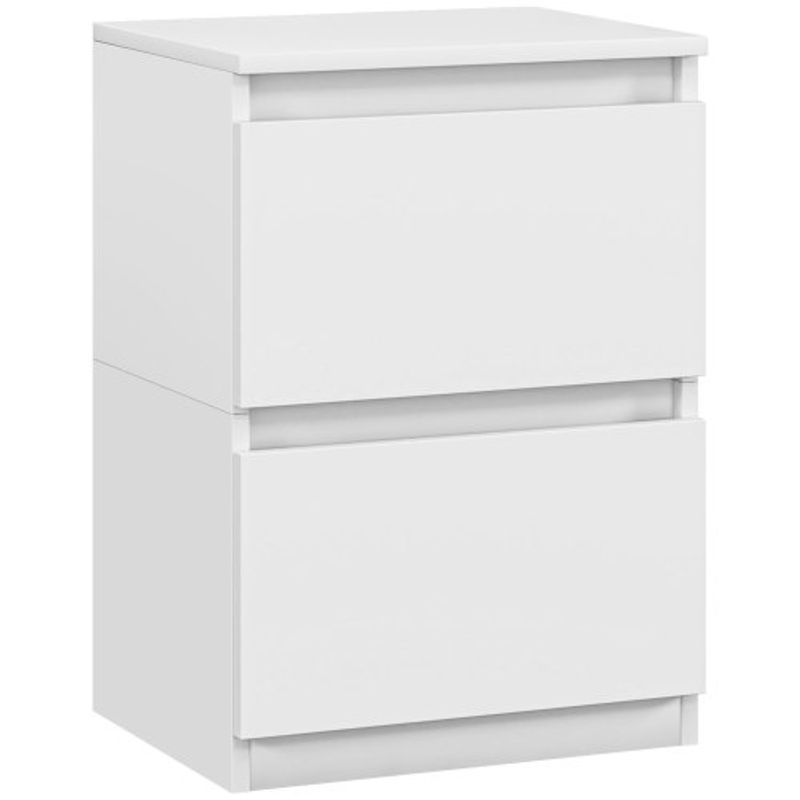HOMCOM Nachttisch Mit 2 Schubladen, Beistelltisch, Nachtschrank Mit Stauraum, Nachtkommode Für Schlafzimmer, Wohnzimmer, Ca. 40 X 32 X 56 Cm, Blanco_voghion.com