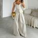 Women's Clothing Summer New Fashion Camisole High Waist Wide Leg Trousers Two Piece Set Design Temperament Commuting French Style_voghion.com